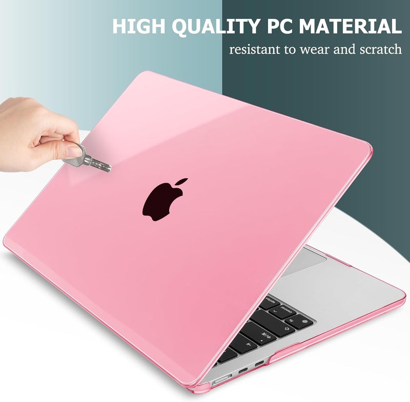 May Chen غطاء لجهاز MacBook Air 13.6 بوصة 2025 2024 2023 2022 إصدار A3240 M4 A3113 M3 A2681، غطاء صلب بلاستيكي لجهاز MacBook Air 13.6" مع شاشة Retina يناسب Touch ID، وردي كريستالي - Image 4